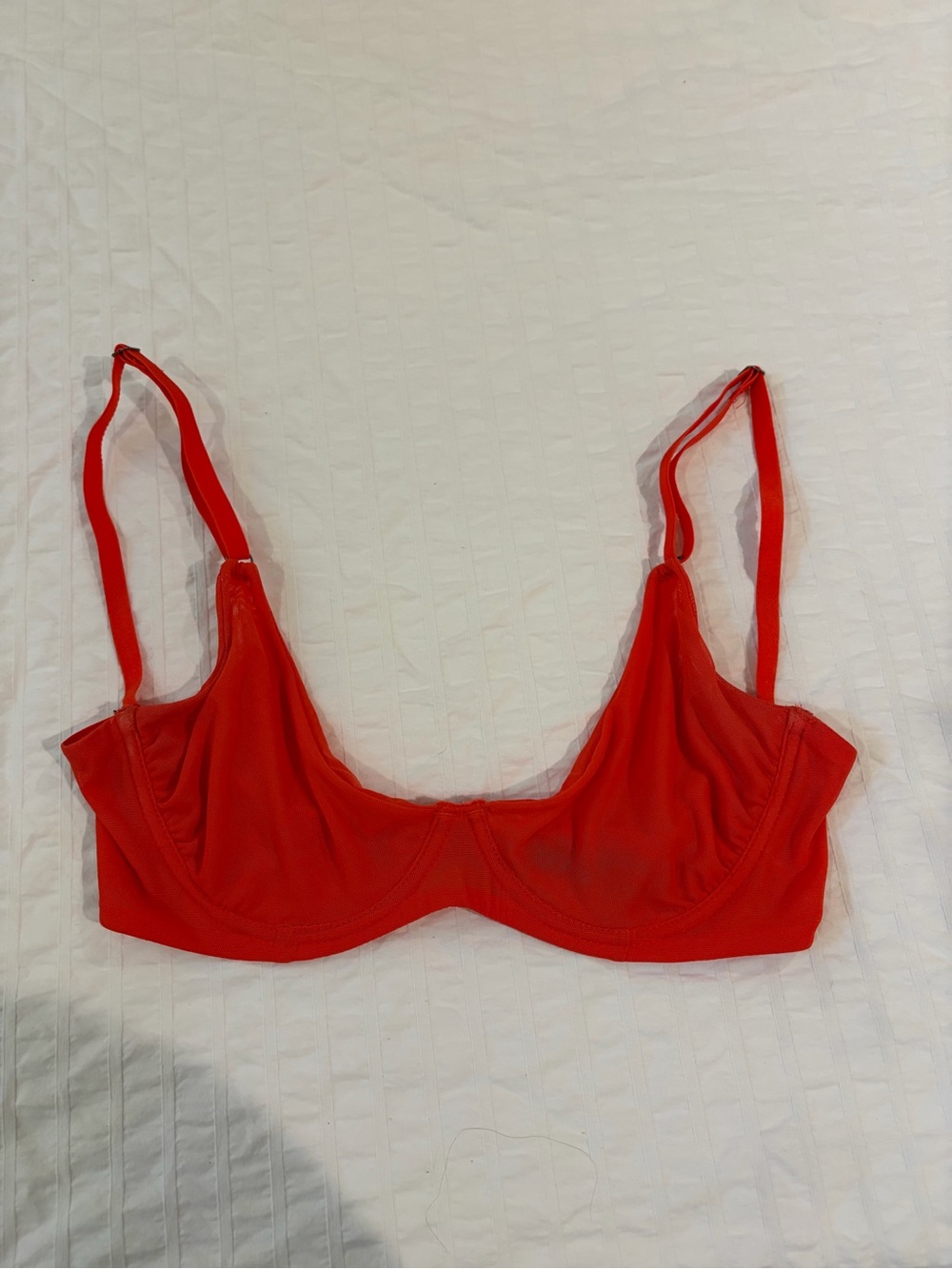 Women's Red Mesh Bra